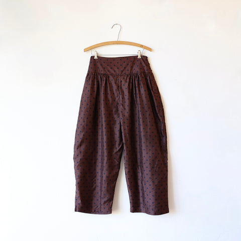 Bunon Silk Pants - Black/Brown Polkadot