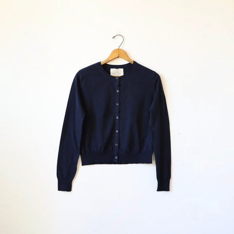Lars Andersson Organic Cotton Long Sleeve Cardigan - Navy