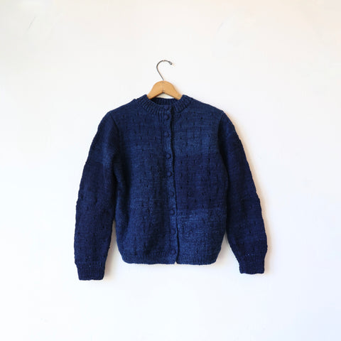 Maku Hand Knit Cardigan - Indigo