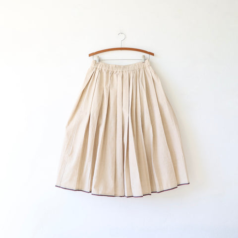 Runaway Bicycle Pleated Skirt - Sand
