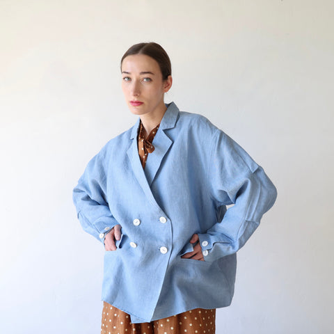 Bunon Double Breasted Jacket - Light Blue