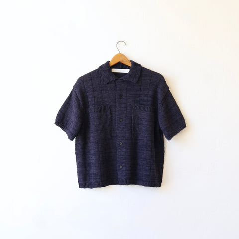 Aseedonclöud Gardener Knit Polo - Heathered Navy