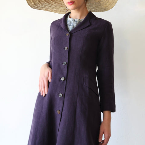 Maku Linen Coat - Plum