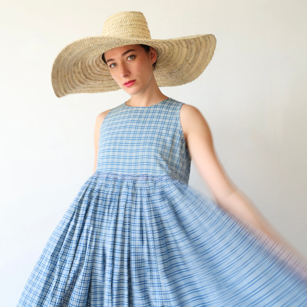 plaid cotton dress Linen & Cotton House Plaid Dress