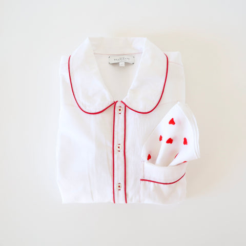 Scarlette Night Shirt - Red Piping