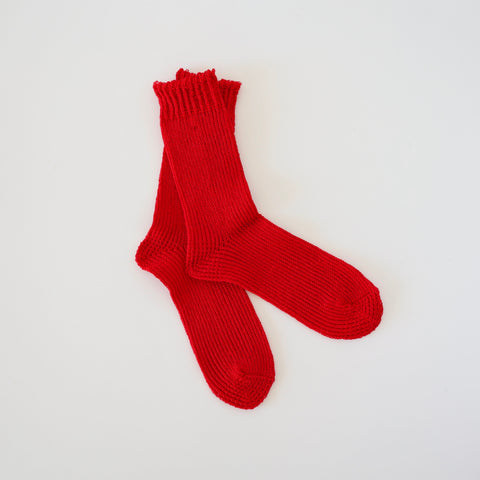 Fog Linen Linen/Cotton Socks - Red