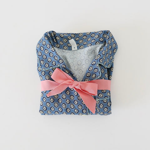 Domi Children's Pajama Set - Vintage Blue Print