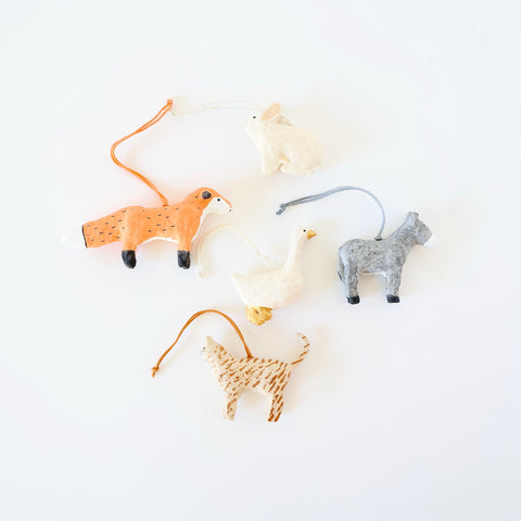 Recycled Cotton Handmade Animal Ornaments