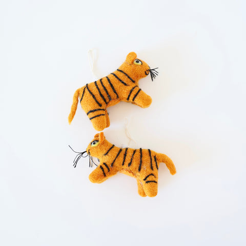 Felted Wool Tiger Ornament