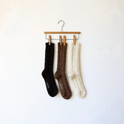 Yahae Alpaca Cable Socks - 3 Color Options