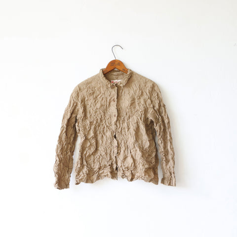 Manuelle Guibal Crinkle Technical Cotton Shirt - Khaki