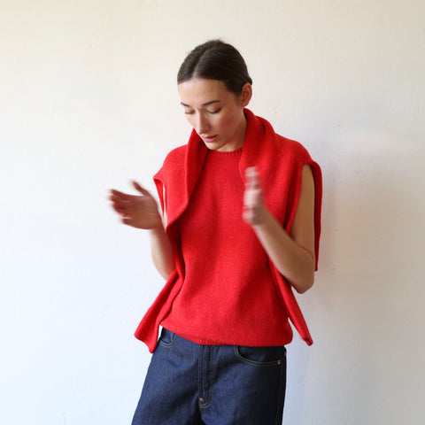 Apuntob Cashmere/Alpaca Gilet - Red