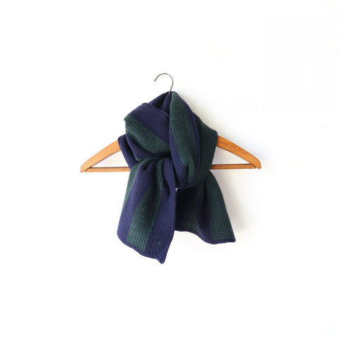 Moismont Merino Wool Striped Scarf - Navy/Forest