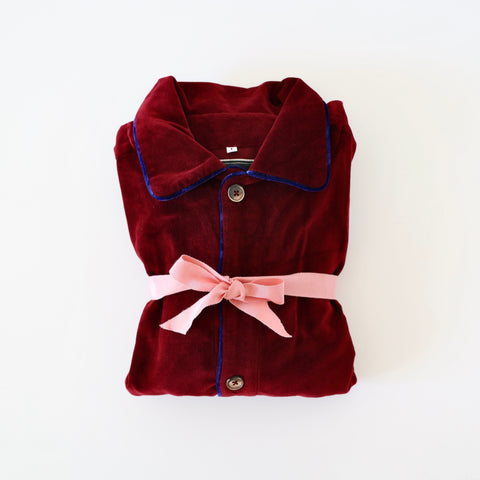 P. Le Moult Colonel Jacket - Burgundy/Blue Velvet