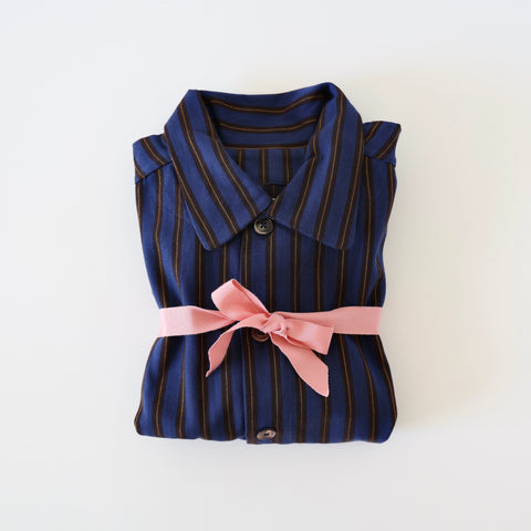 P. Le Moult Colonel Jacket - Navy/Mocha/Gold Stripes