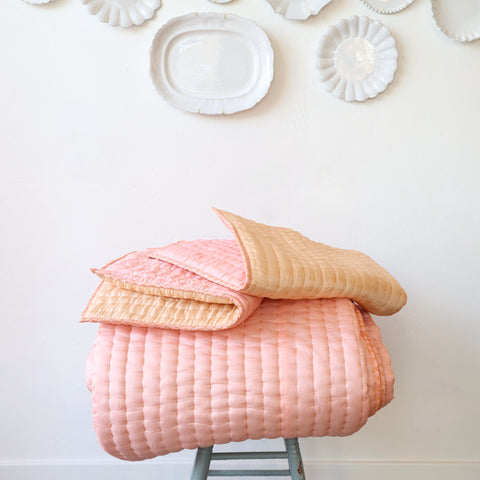 Chenevard Quilts + Pillowcases - Blossom/Peach