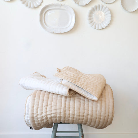 Chenevard Quilts + Pillowcases - Natural/Chalk