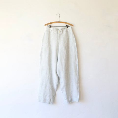 Maku Handwoven Linen Pants - Soft Blue Stripe