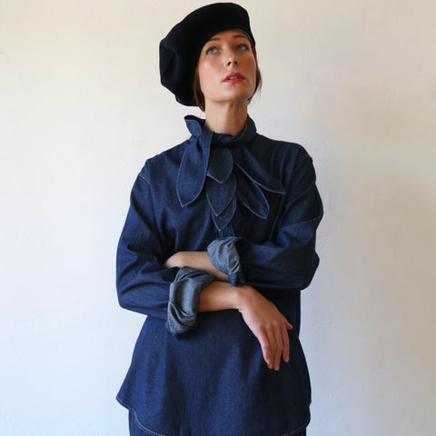 Rory William Docherty Chambray Painters Work Shirt - Denim Blue