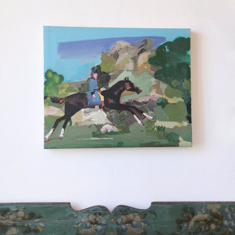 Graham Mears Painting - "Landscape with Horse & Rider"