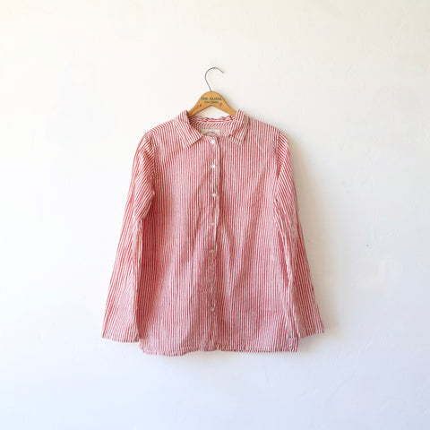 Auntie Oti Khadi Cotton Shirt - Red Stripe