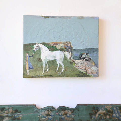 Graham Mears Painting - "Coastal Path with Horse"