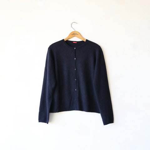Apuntob Silk/Cashmere/Alpaca Cardigan - Navy