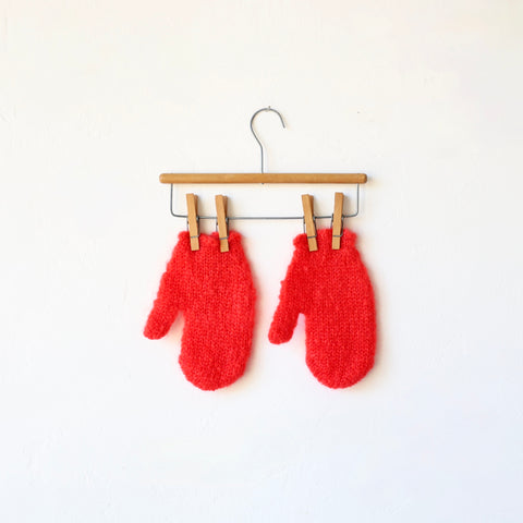 Apuntob Mohair Mittens - Red