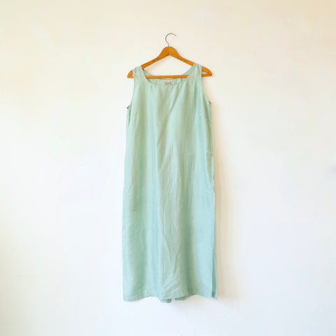 Runaway Bicycle Silk Tank Dress - Glass Green/Blue