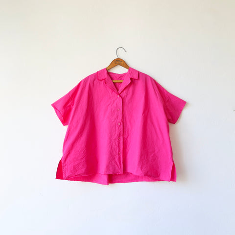 Hannoh Notch Collar Shirt - Azalea