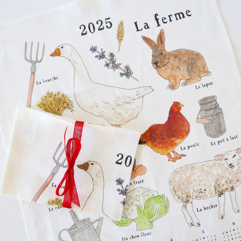 Fog Linen Calendar Towel - Farms in France