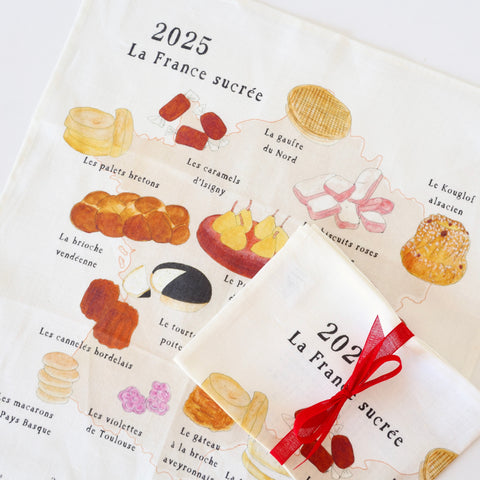 Fog Linen Calendar Towel - Sweet Map of France