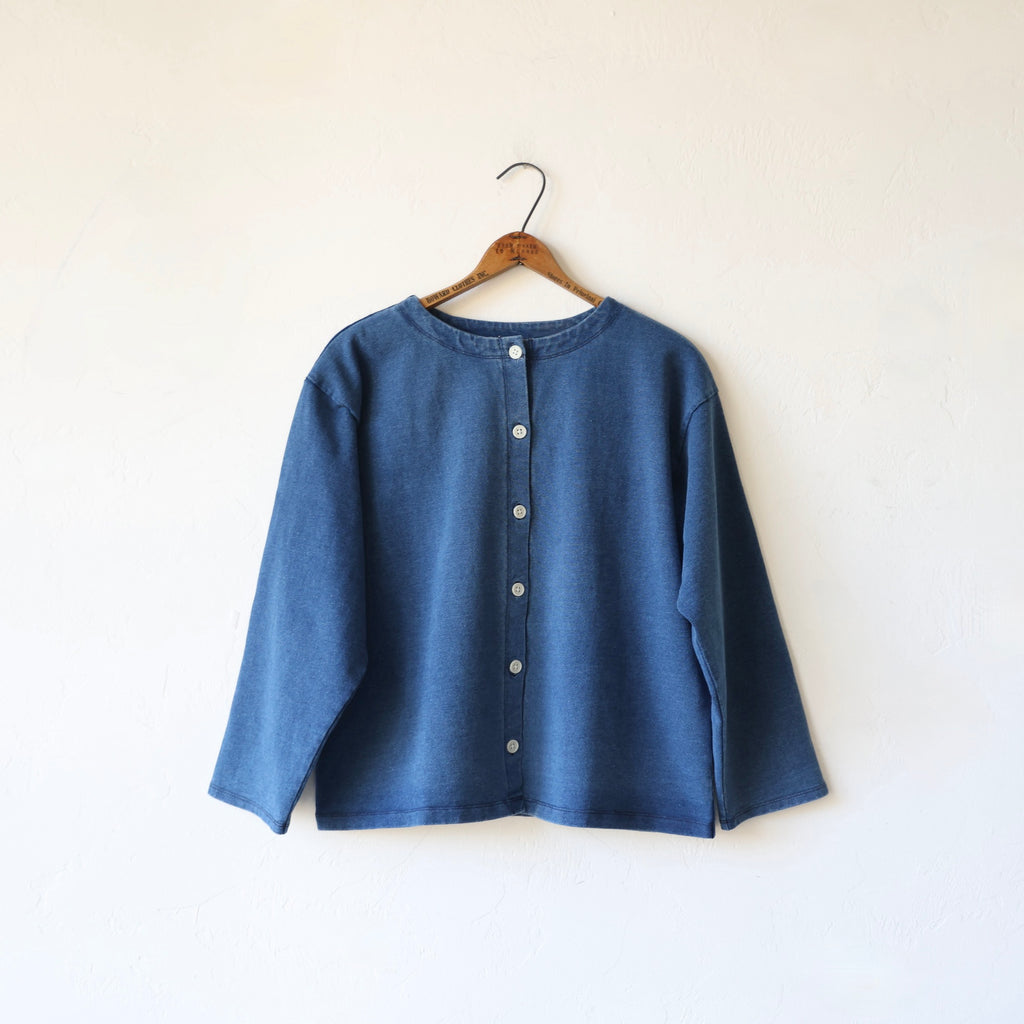 最終価格★ ICHI Antiquite's / knit cardigan Ichi Antiquités Cotton Cardigan - Indigo | Bon