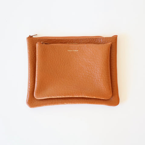 Tracey Tanner Leather Pouches - 2 Sizes - Pecan