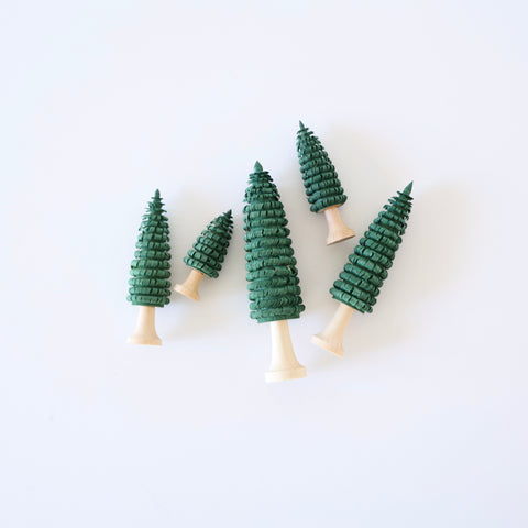 Set of 5 Wood Trees