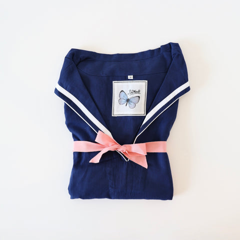 P. Le Moult Sailor Collar Night Dress - Blue