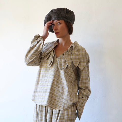 Rory William Docherty Brushed Cotton Painters Shirt - Lemon Plaid