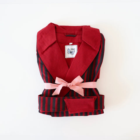 P. Le Moult Smoking Jacket - Red/Black Stripes