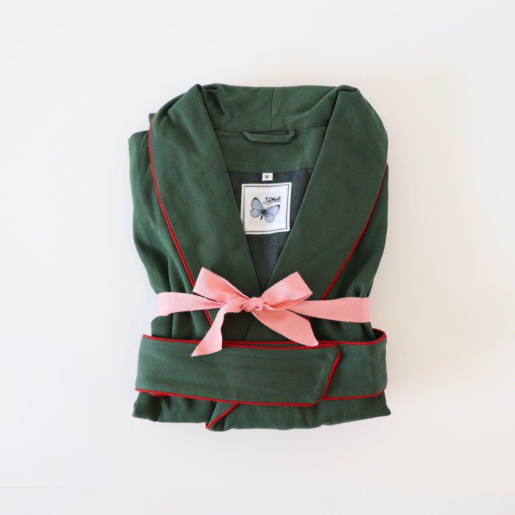P. Le Moult Dressing Gown - Green/Red P. Le Moult Dressing Gown - Green/Red