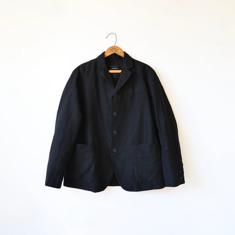 Pas de Calais High Density Linen/Cotton Jacket - Black