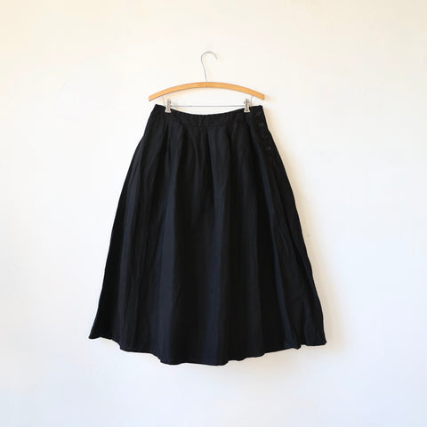 Pas de Calais High Density Linen/Cotton Skirt - Black