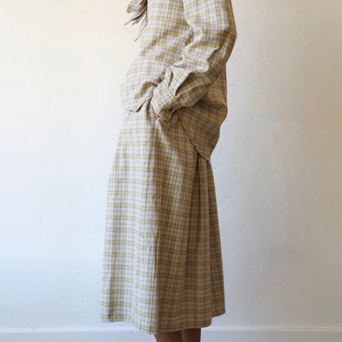 Rory William Docherty Brushed Cotton Holiday Skirt - Lemon Plaid