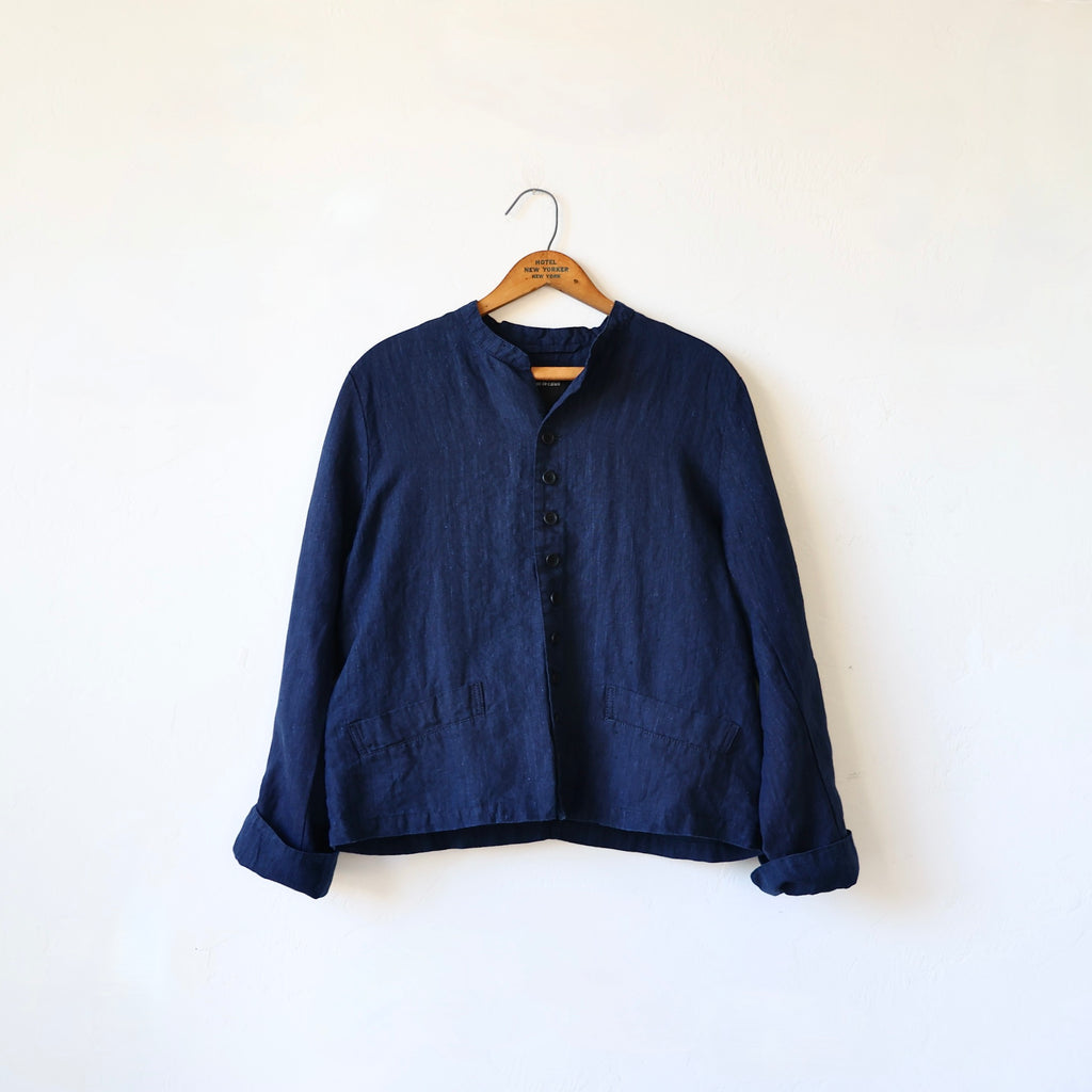 Pas de Calais Linen Chambray Jacket - Indigo | Bon