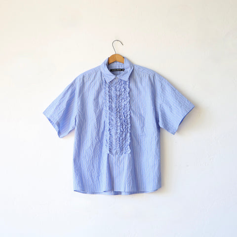 Nicholson & Nicholson Cotton Iris Shirt - Sax Stripes