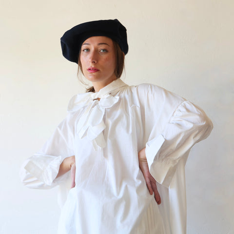 Rory William Docherty Raw Silk Poets Hat - Navy