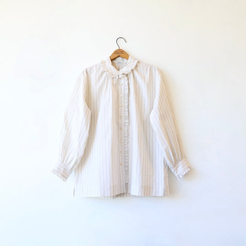 A'Court Poppy Blouse - Creme Pin Stripe