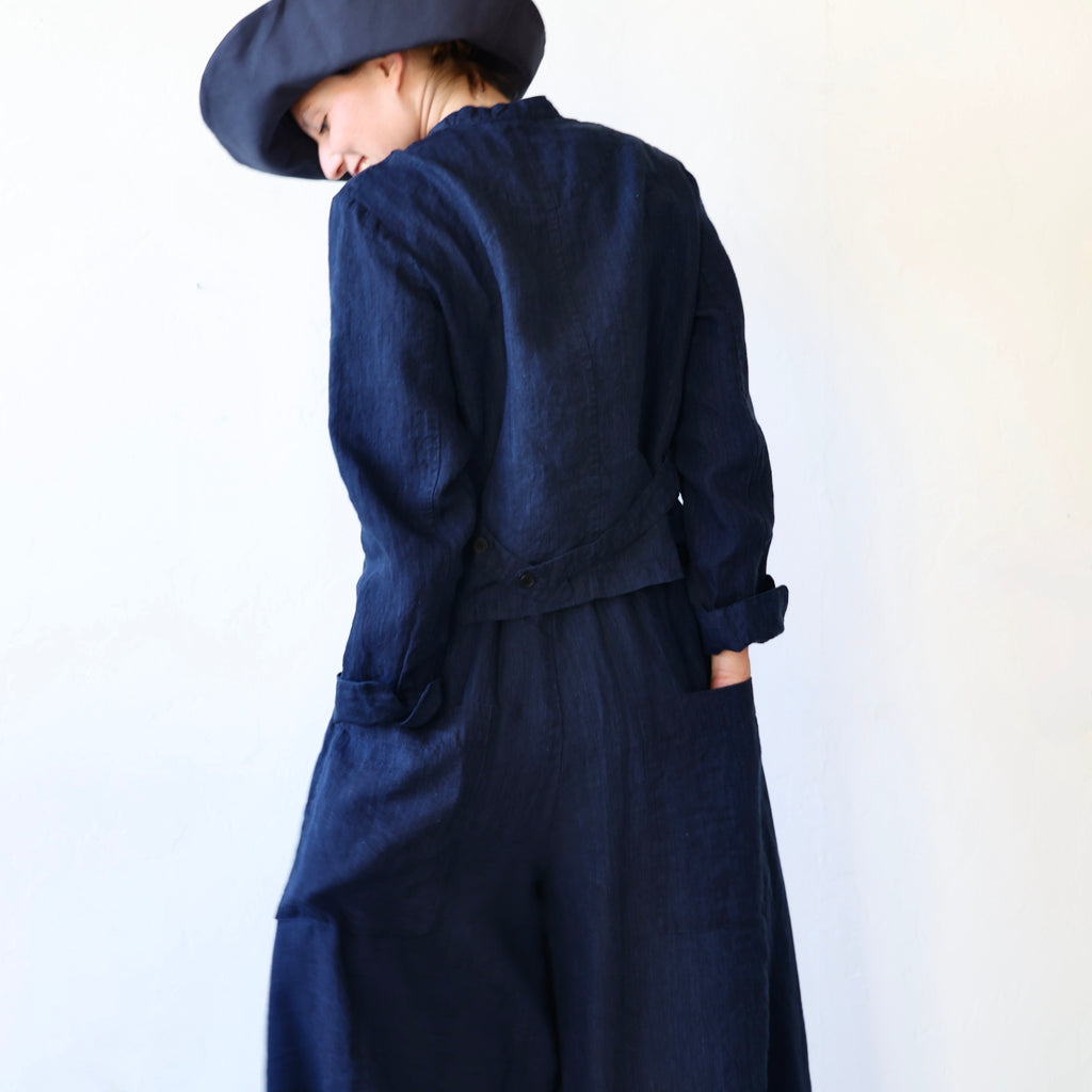 Pas de Calais Linen Chambray Jacket - Indigo | Bon