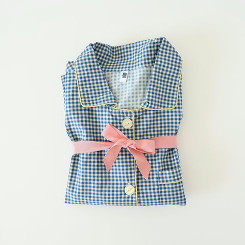 Domi Oversize Pajama Set - Blue Gingham