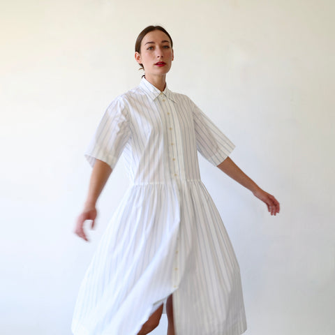 A'Court Shirt Dress - Soft Blue Stripe