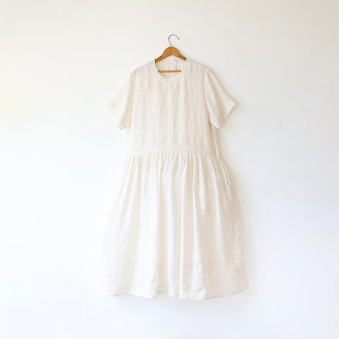 Runaway Bicycle Silk Dress - Alabaster